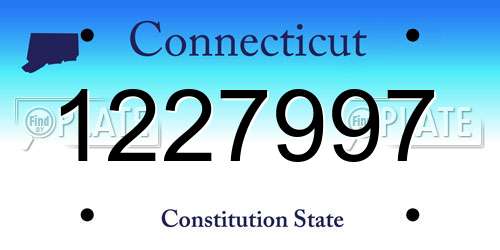1227997 Connecticut License Plate
