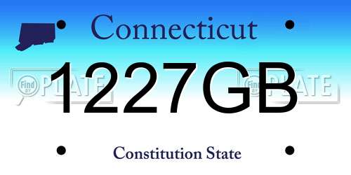 1227GB Connecticut License Plate