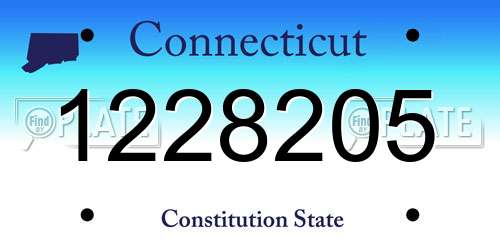 1228205 Connecticut License Plate