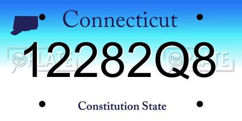 12282Q8 Connecticut License Plate