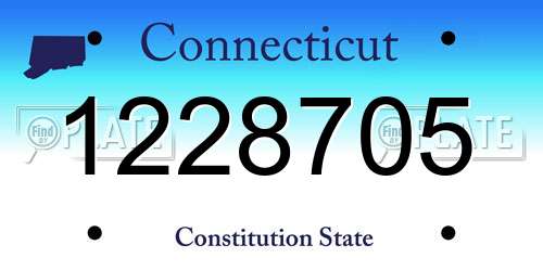 1228705 Connecticut License Plate