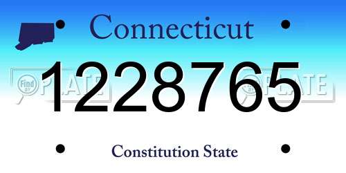 1228765 Connecticut License Plate