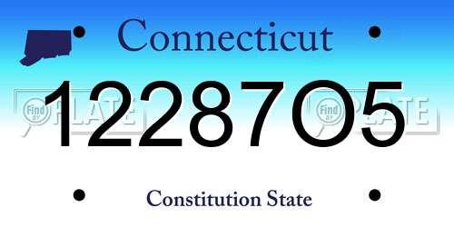12287O5 Connecticut License Plate