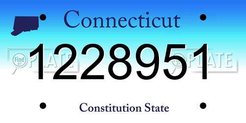 1228951 Connecticut License Plate