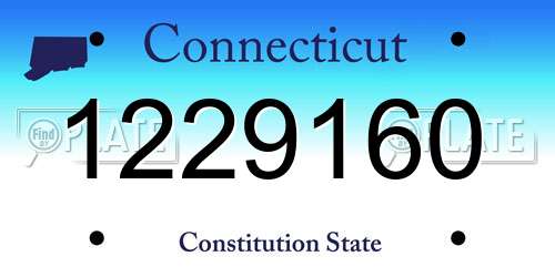 1229160 Connecticut License Plate