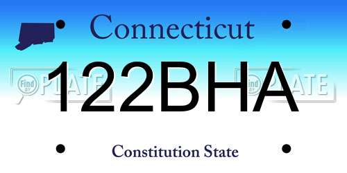 122BHA Connecticut License Plate