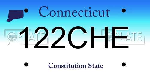 122CHE Connecticut License Plate