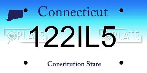 122IL5 Connecticut License Plate