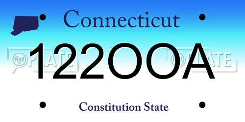 122OOA Connecticut License Plate