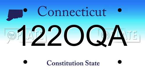 122OQA Connecticut License Plate