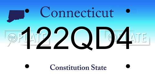 122QD4 Connecticut License Plate