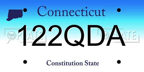 122QDA Connecticut License Plate