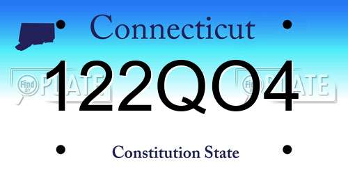 122QO4 Connecticut License Plate