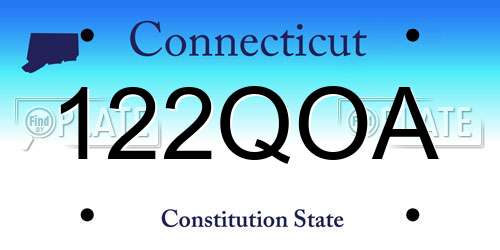 122QOA Connecticut License Plate