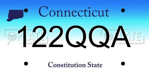 122QQA Connecticut License Plate