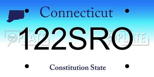 122SRO Connecticut License Plate