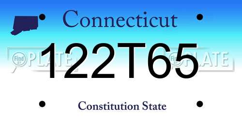 122T65 Connecticut License Plate