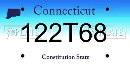 122T68 Connecticut License Plate