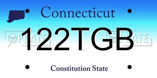 122TGB Connecticut License Plate