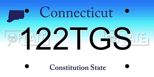 122TGS Connecticut License Plate