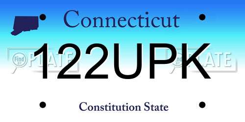 122UPK Connecticut License Plate