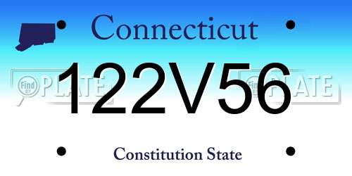 122V56 Connecticut License Plate