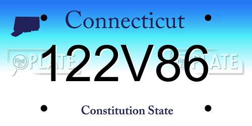 122V86 Connecticut License Plate