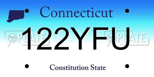 122YFU Connecticut License Plate