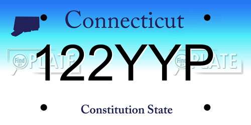122YYP Connecticut License Plate