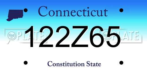 122Z65 Connecticut License Plate