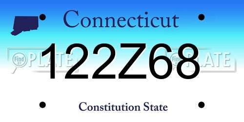 122Z68 Connecticut License Plate