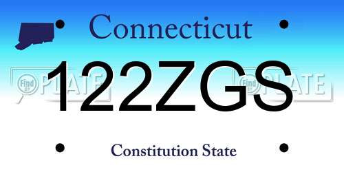 122ZGS Connecticut License Plate