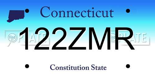 122ZMR Connecticut License Plate
