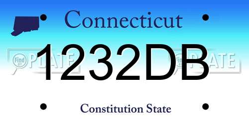1232DB Connecticut License Plate