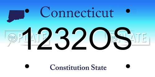 1232OS Connecticut License Plate