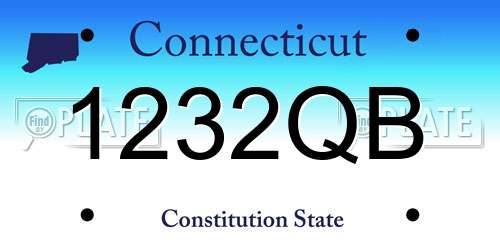 1232QB Connecticut License Plate
