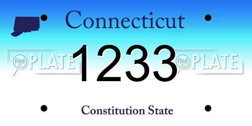 1233 Connecticut License Plate