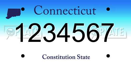 1234567 Connecticut License Plate