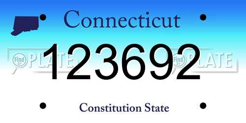 123692 Connecticut License Plate