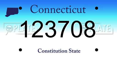 123708 Connecticut License Plate