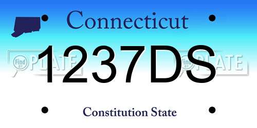 1237DS Connecticut License Plate