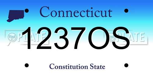 1237OS Connecticut License Plate