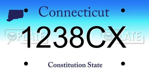 1238CX Connecticut License Plate
