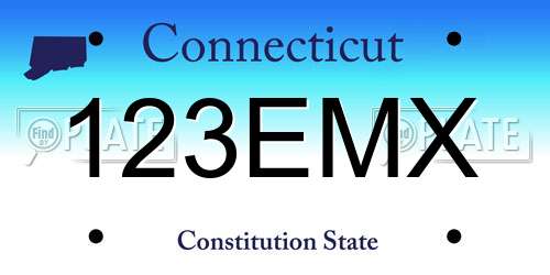 123EMX Connecticut License Plate