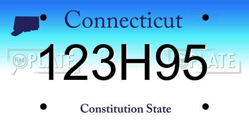 123H95 Connecticut License Plate
