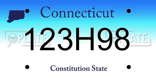 123H98 Connecticut License Plate