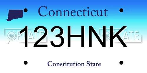 123HNK Connecticut License Plate