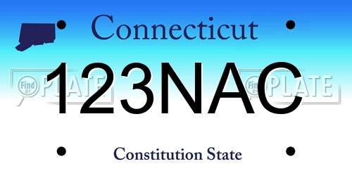 123NAC Connecticut License Plate