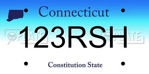 123RSH Connecticut License Plate