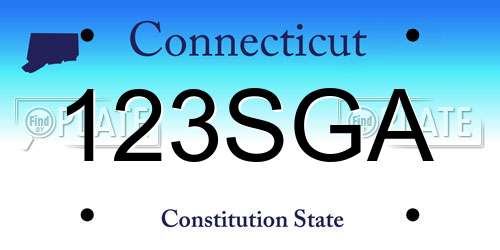 123SGA Connecticut License Plate